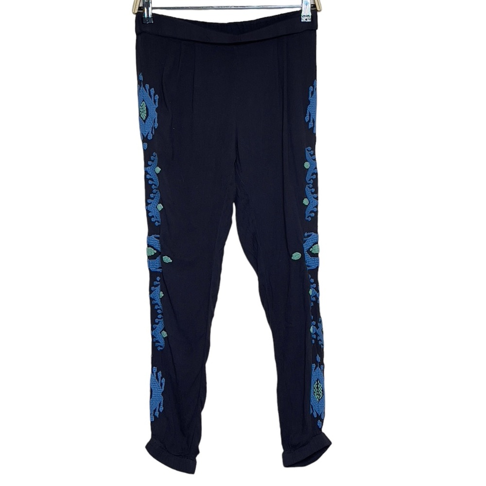 Free People Embroidered Size XS Bohemian Sheer Pants